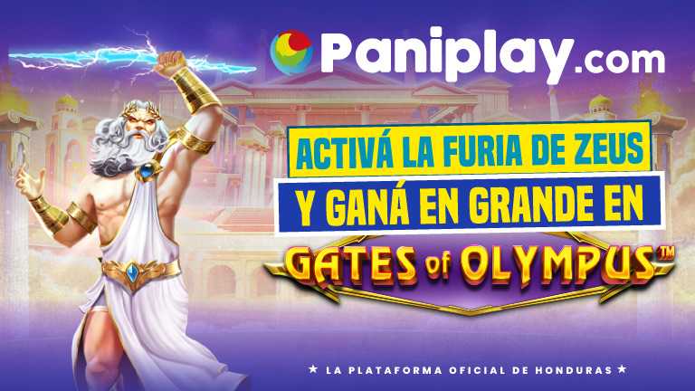 Slot Gates of Olympus en Paniplay Honduras: giros épicos, tragamonedas online y bonos con Zeus en tu casino en línea favorito.