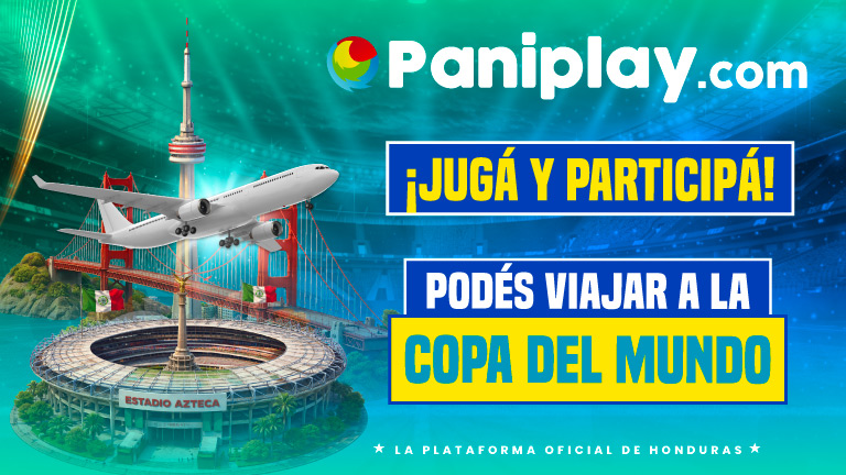 Sorteo Paniplay Honduras con múltiples premios y 3 viajes a la Copa del Mundo 2026, promoción de casa de apuestas en Honduras.