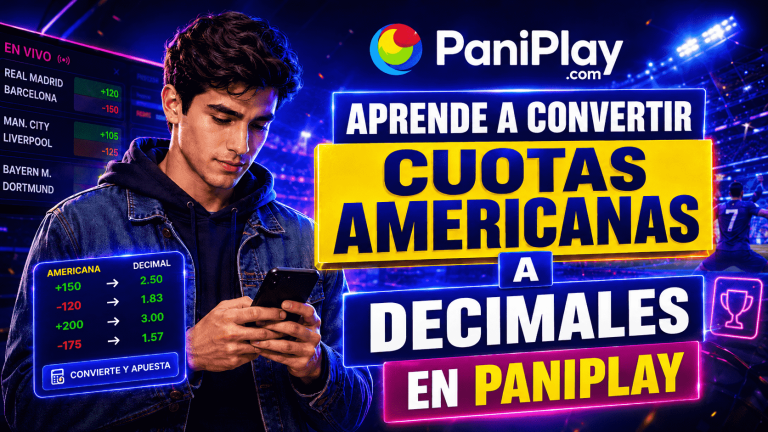 Convetí las cuotas americanas a decimales en tus apuestas deportivas de PaniPlay.